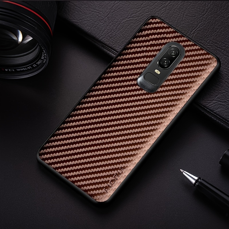 TEMU Phone Case - Slim Shockproof Carbon Fiber Case For Oneplus 6/6t/7/7 Pro/7t/7t Pro/8/8t/8 Pro, Full Body Non-slip Protective Phone Cover