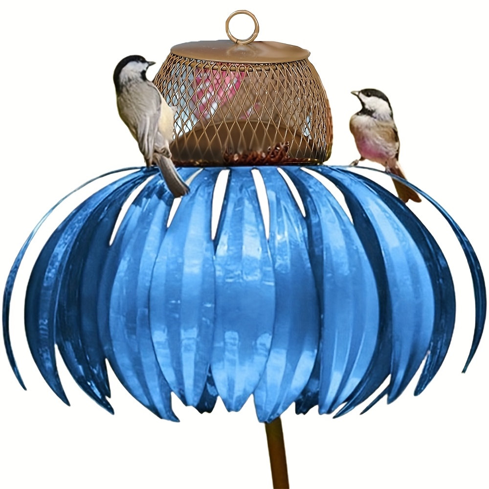 

Rust Proof Cone Flower Bird Feeder With Bracket, , Outdoor Garden Decoration, And Creative