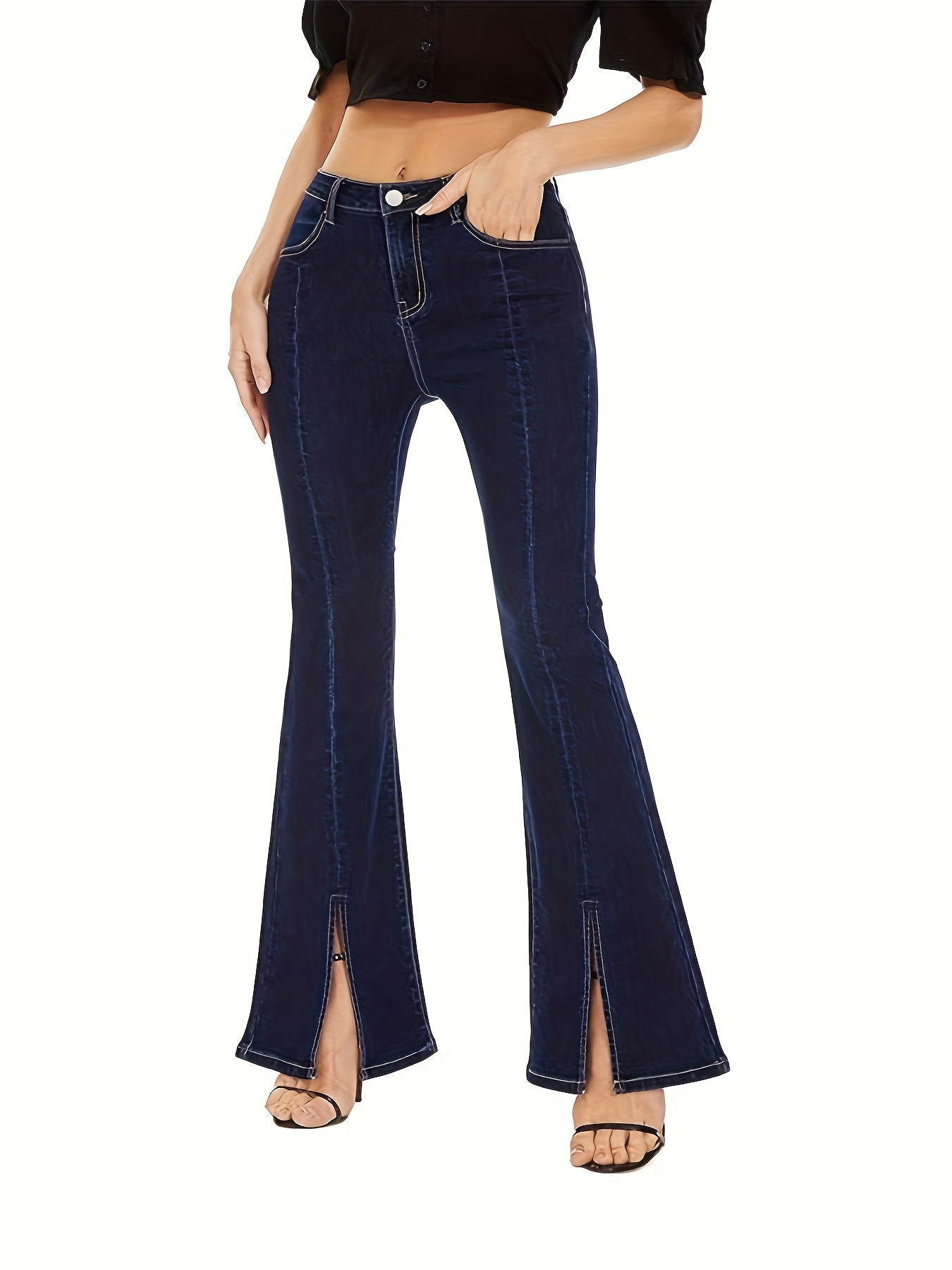 Y2k Niche Design Crossover Waist Straight Jeans Loose Washed - Temu