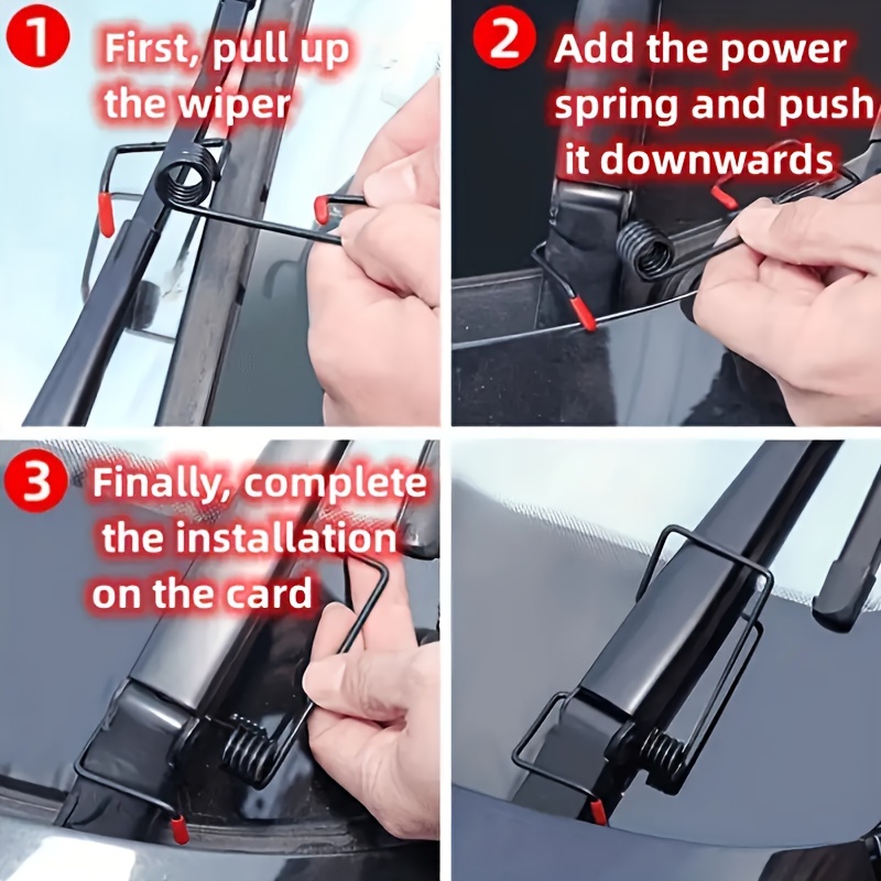 2 4pcs multi functional car wiper with intelligent auxiliary spring wiper arm details 0