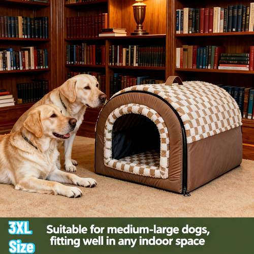 multi functional portable dog bed with a closable door curtain an open kennel a dog house for large breeds a winter warm pet bed an easy to assemble and dog villa non slip design an cat bed cat house