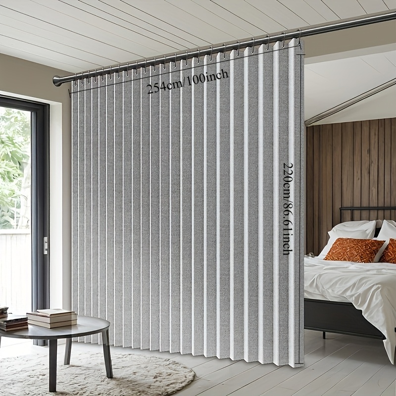 a modern living room folding partition curtain curtain with ring decorative solid color door curtain room living room home decoration for privacy shading
