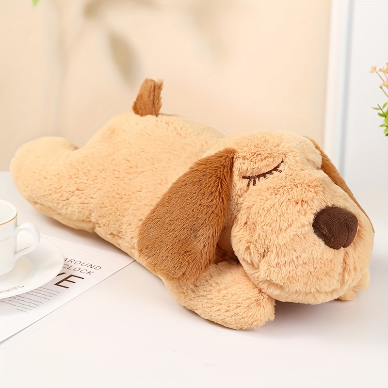 TEMU Npet 1/2pcs Toy - Cuddler Pillow, Soft And Cute, Warm Puppy Lamb Shaped Animal Heartbeat Dog Plush Toy, Festival Gift, Comfortable Kitten Toy -