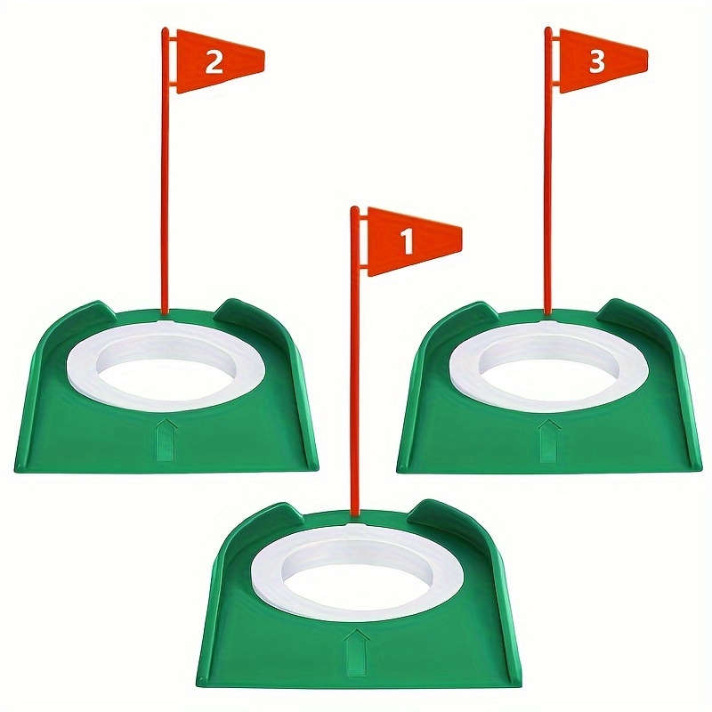 E-shop 3/6/9 Stück Putting Cup Loch Trainingshilfen Golfzubehör Trainingsputter mit Kunststoff-Flagge für Kinder Erwachsene zum Üben