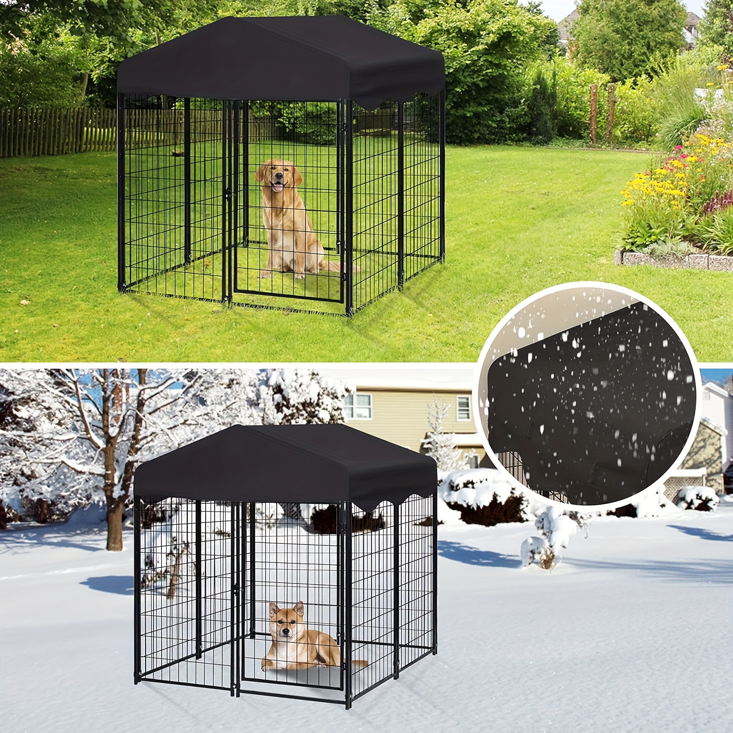 outdoor dog fence cage canopy sun protection feeding Temu