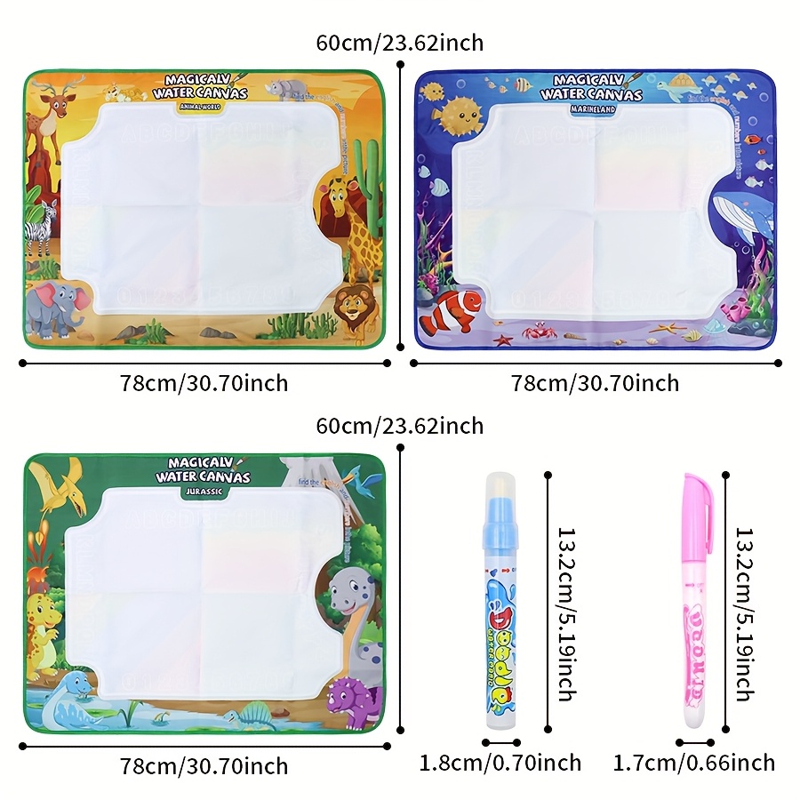 1pc Kids Magic Water Paintable Drawing Mat with Magic Ink - Reusable Washable Art Paper, Portable Watercolor Activity Toy for &, Mess-Free Coloring Book Pages & DIY Crafts, Soft Cloth Storage (No Spills, Easy Clean