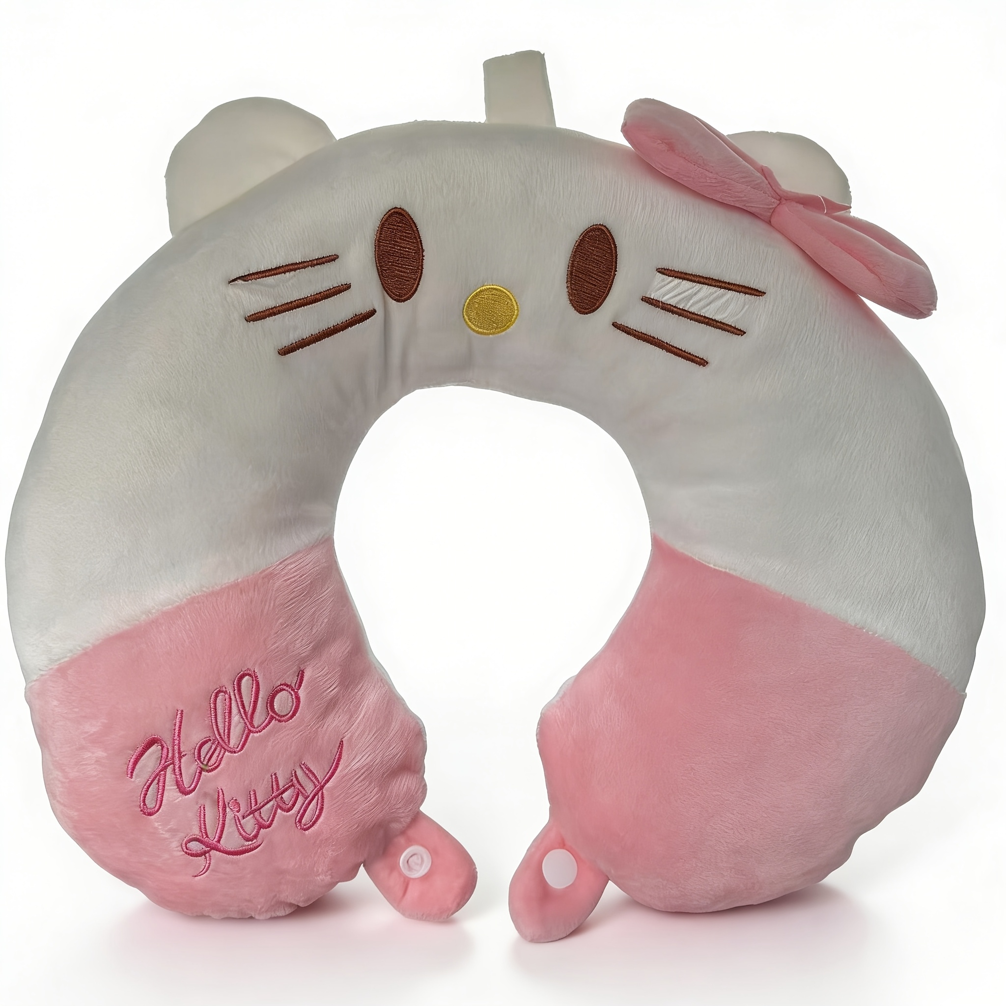 Image of Hello Kitty U-shaped Neck Pillow - Medium Soft Car & Office Cushion Suitable For Driving, Travel, , Hello Kitty Design With Filling, Hand Washable For &, Cozy For, Car, Bed Use