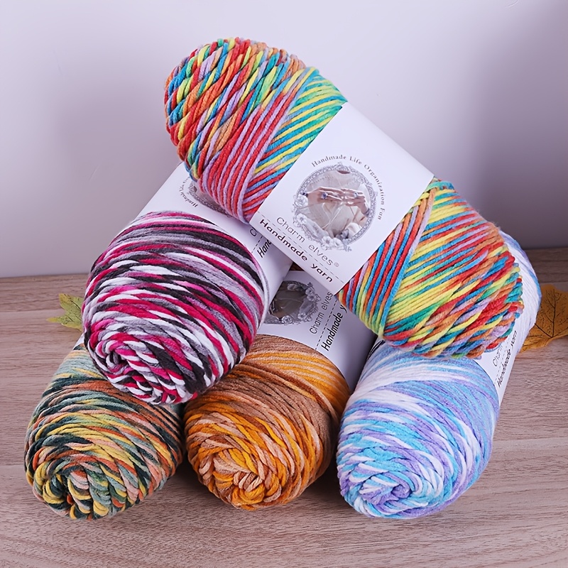 

Jiuweidiaowang 3pcs Rainbow Gradient Yarn, Medium Thickness - Knitting Sweaters, Scarves, Hats & Crafts, 360g