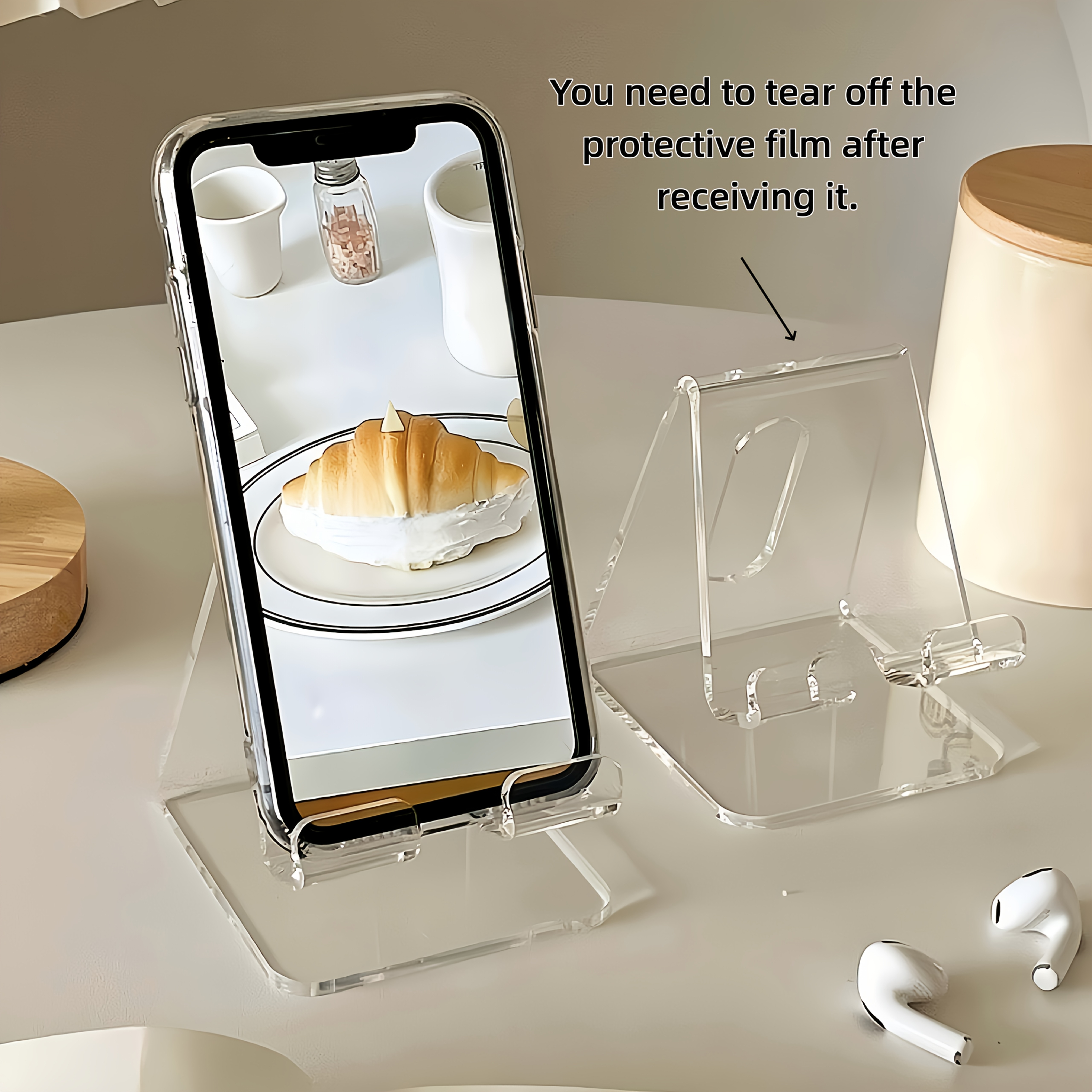 1pz supporto per telefono da scrivania multifunzione   - base antiscivolo e compatibile con ricarica per smartphone/tablet, regolabile per libri/riviste,   per ufficio, porta telefono risparmio  