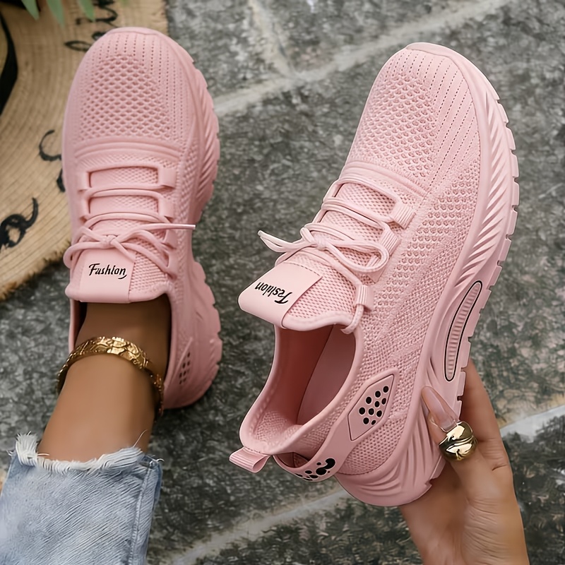 Sneakers, Women' Low- Shoes - Lightweight And Breathable Mesh Air Cushion Technology, Lace-up Closure, All-white , Suitable For Fitness, Walking, Comfortable Tennis