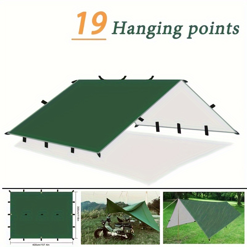 Lona de lona verde, lona impermeable resistente para acampar al aire libre,  tela para cubrir camiones para sombreado de casas móviles (color verde