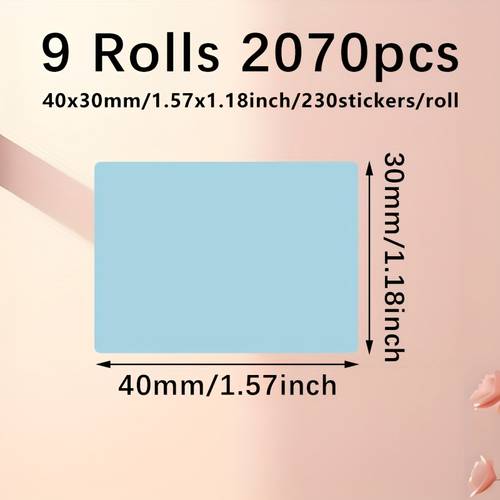 9 roll set of color thermal label stickers 230 labels roll suitable for m110 m120 m220 m221 40 30mm multipurpose self labels for portable printers and home or office use