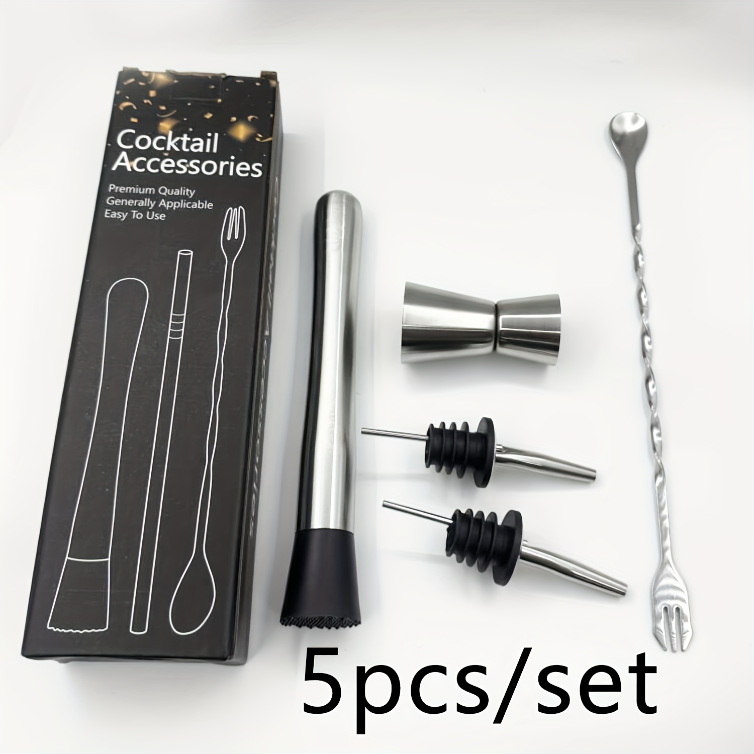 TEMU Stainless Cranked Cocktail Shaker Set - , Pubs, Clubs, Restaurants, And Summer Drinking
