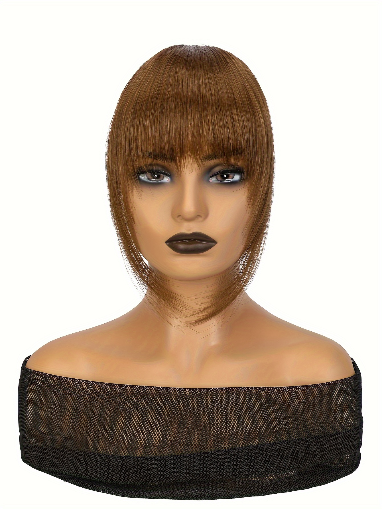 synthetic wig with 12 inch bangs on   suitable for daily   ladies details 24