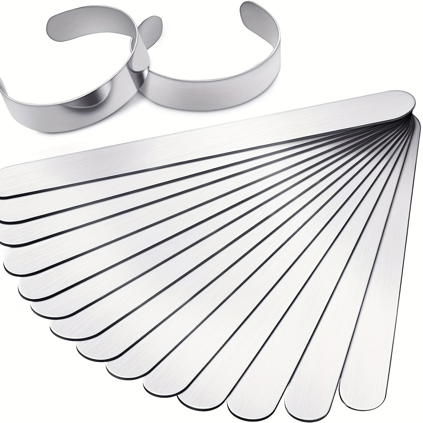 TEMU 16pcs Handlet Blank Fine Polished Aluminum Aluminum Color Blank Arrest Handchain Fit Jewelry Made Bracelet, 5/ 8 X 6 Inches, Allergy And Rust Protection