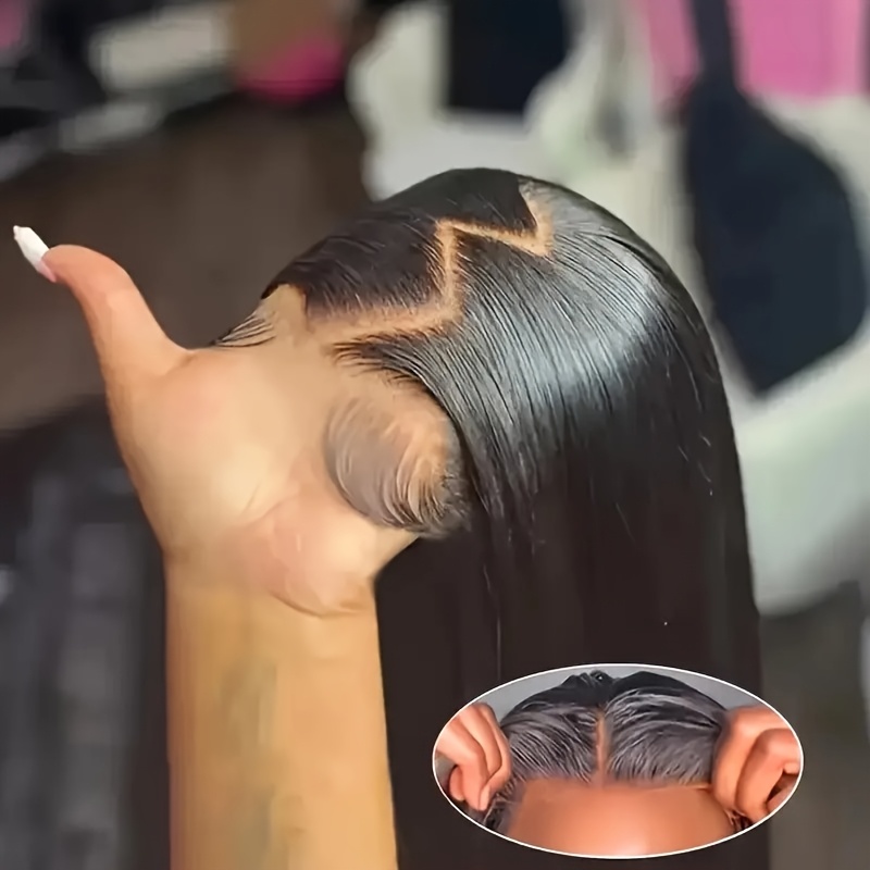 TEMU 5x5 Hd Lace Closure Wigs That Are And Perfect For Summer. Long, Glueless Wigs Feature 250% Density And Are Made From Straight Human Hair. Are Beginner-friendly, Pre-, And