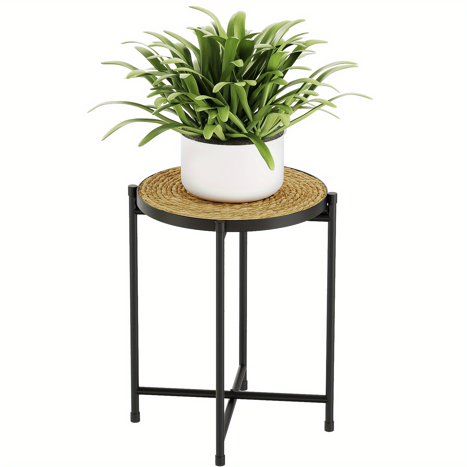 TEMU Porte-fleurs élégant pour patio, balcon, jardin, étagère de table moderne pour plantes dans espaces, support à plantes rond en métal pour une