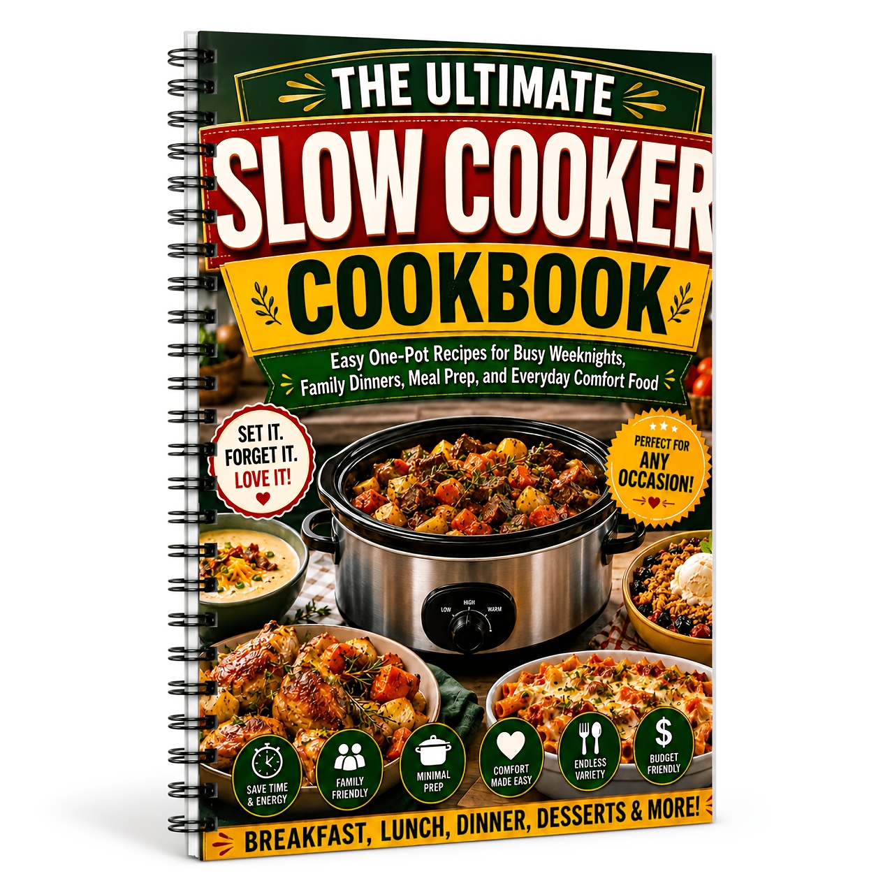 TEMU The Ultimate Slow Cooker Cookbook For Busy Families - Easy One-pot Weeknight Dinners, Meal Prep And Everyday Comfort Food(spiral Bound)