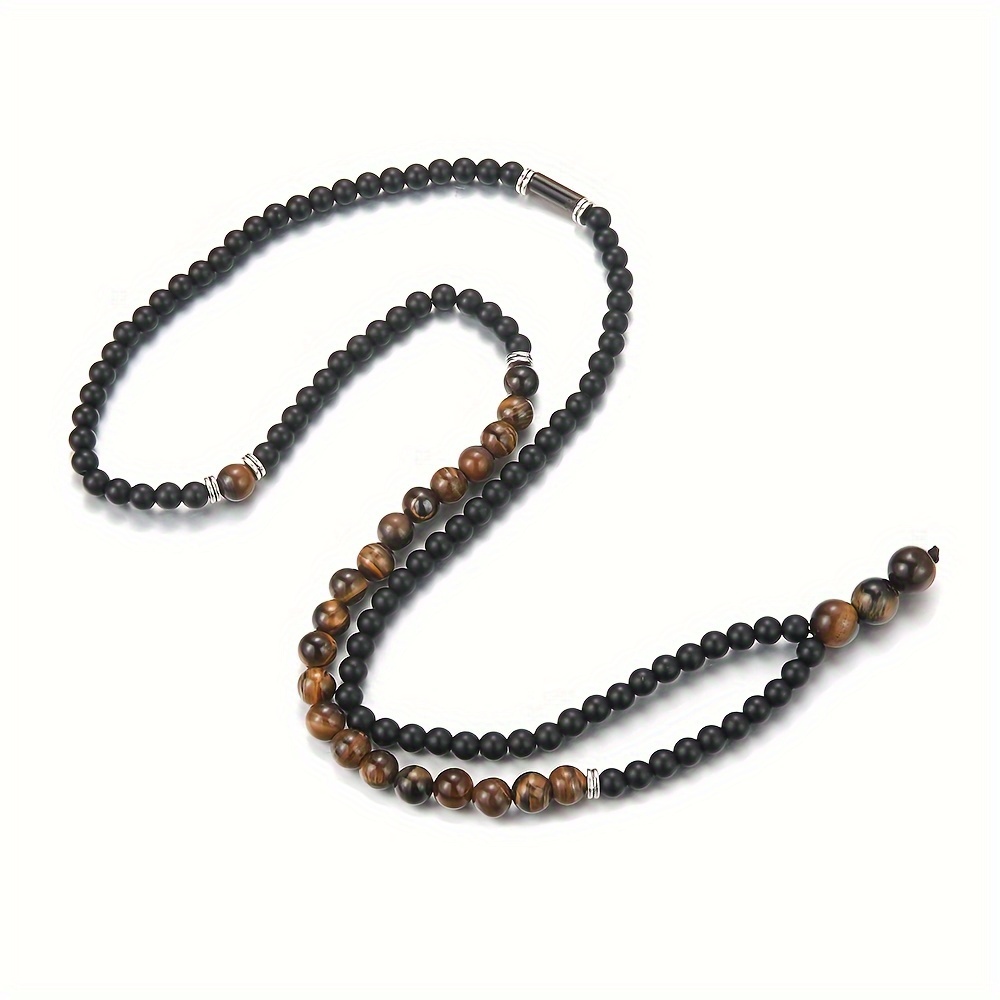 collier de perles rondes tendance, cadeau de collier pour homme Détails du produit 4