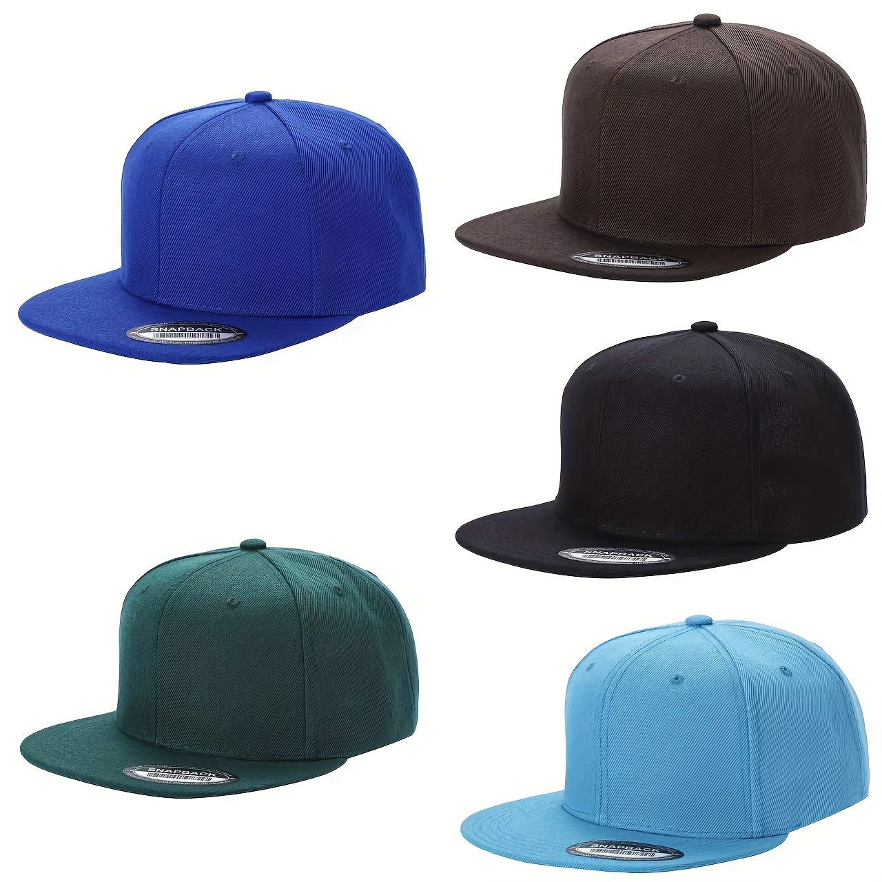 

5pcs Men's Lightweight Baseball Caps In Assorted Colors - Casual Hip Hop Dad Hat Style, 100% Polyester With Pvc , Hand Washable - Casual Attire, Baseball Cap