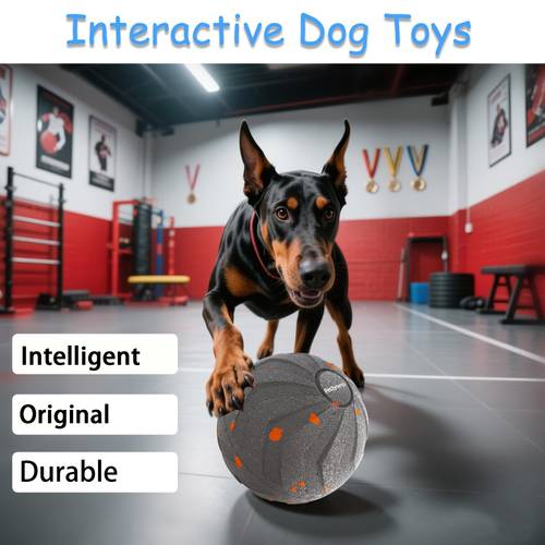 toy ball with automatic moving bouncing rotating mode tap to start heavy duty e tpu rolling ball suitable for medium large dogs interactive outdoor play for breeds