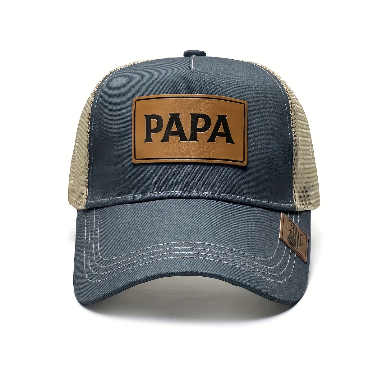 

1pc "papa" Embroidered Mesh Back Cap, Adjustable Snapback, Comfortable, Outdoor Casual Hat For Dads