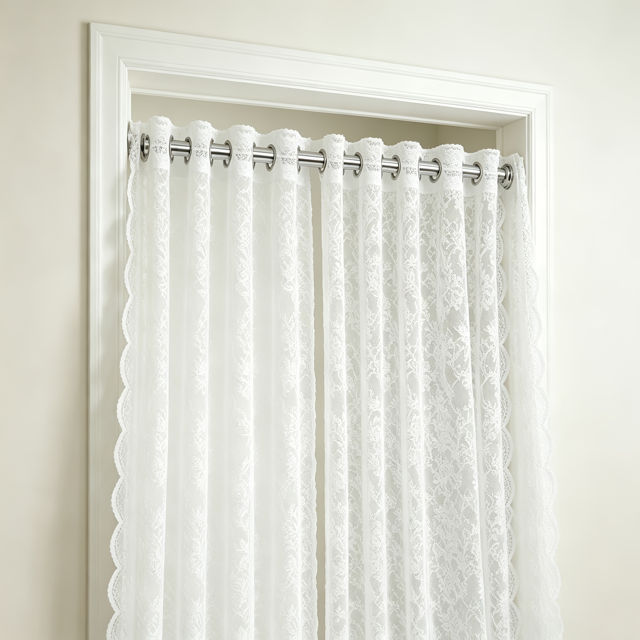 1pc Curtain Rail No Drilling 75-255 Cm, Diameter 25 Mm, Silver Telescopic Rod Curtain Heavy Duty Clamping Rail For Extending - Curtain Rail, - For Your Curtains, Divider, And Balcony