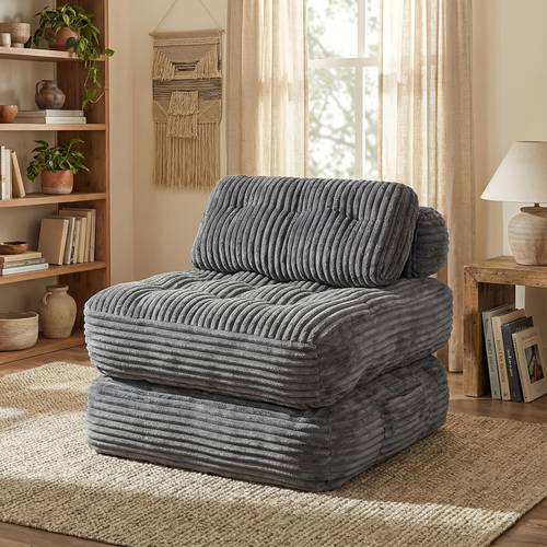 boneless chair folding sofa bed with pillow sleeper sofa with back support sleeper chair portable fold out chair bed comfy foldable mattress for living room dark grey black white single
