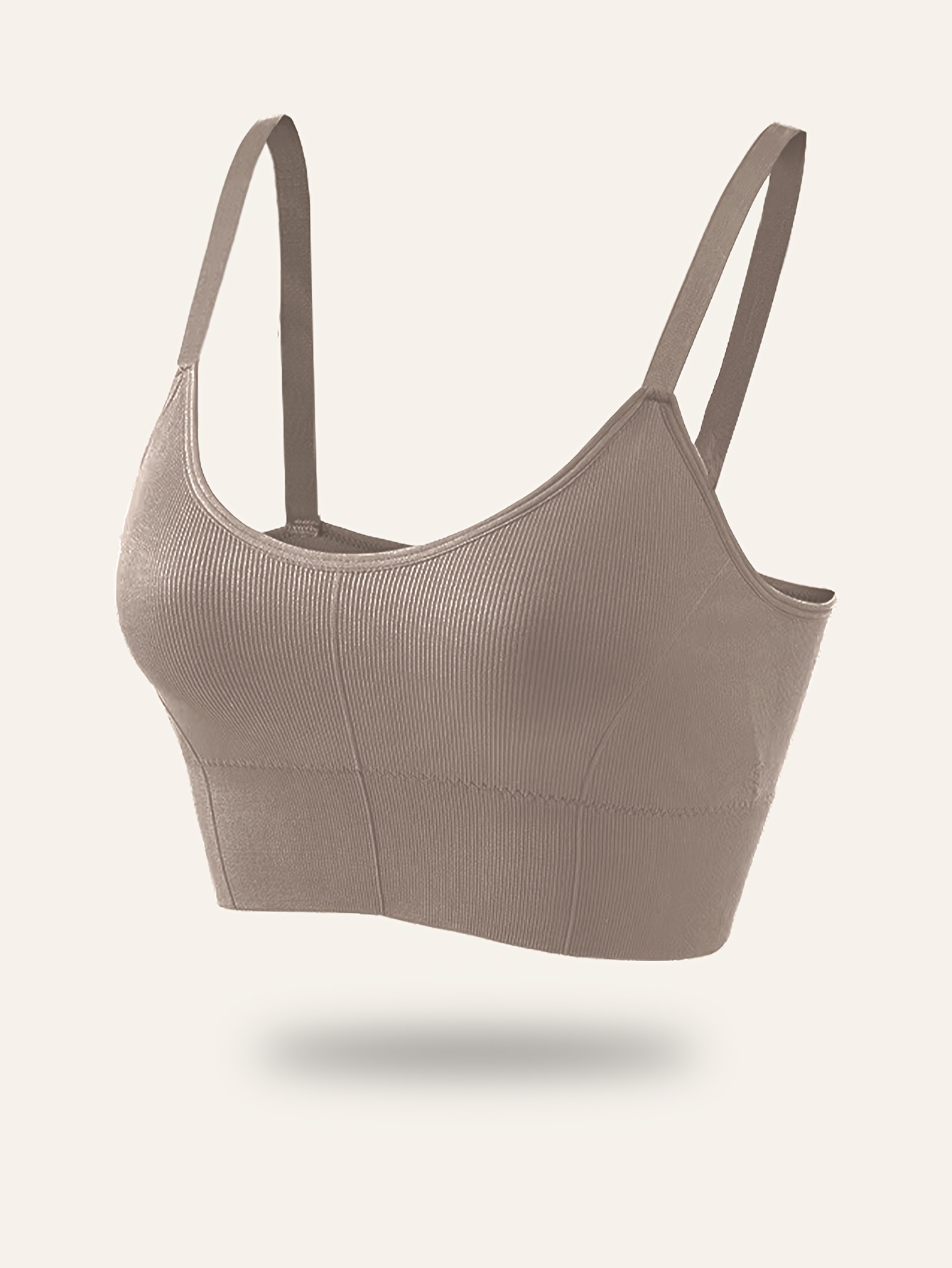 Single Pack 1XL-4XL Women's Plus Size Solid Earth Tone Bra with Removable Pads and Adjustable Straps, Pullover Style Bra in 5 Colors for All Seasons