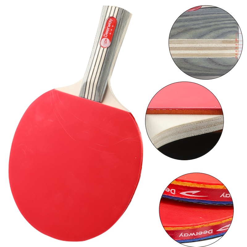 Set Completo Da Ping Pong: 2 Racchette Con Impugnatura Lunga + 3 Palline + Borsa Trasporto