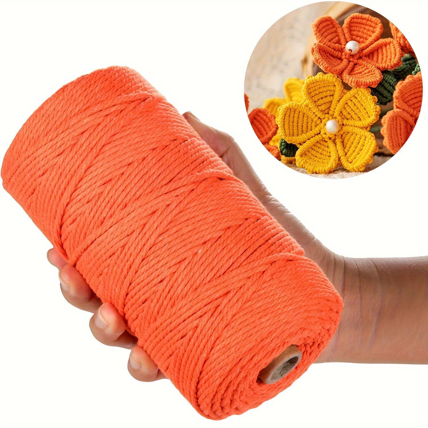 

Orange Macrame Cord, 3mm - Soft Polyester Craft Rope For Wall Hangings, Plant Hangers & Decorative Projects, 50m/100m Length