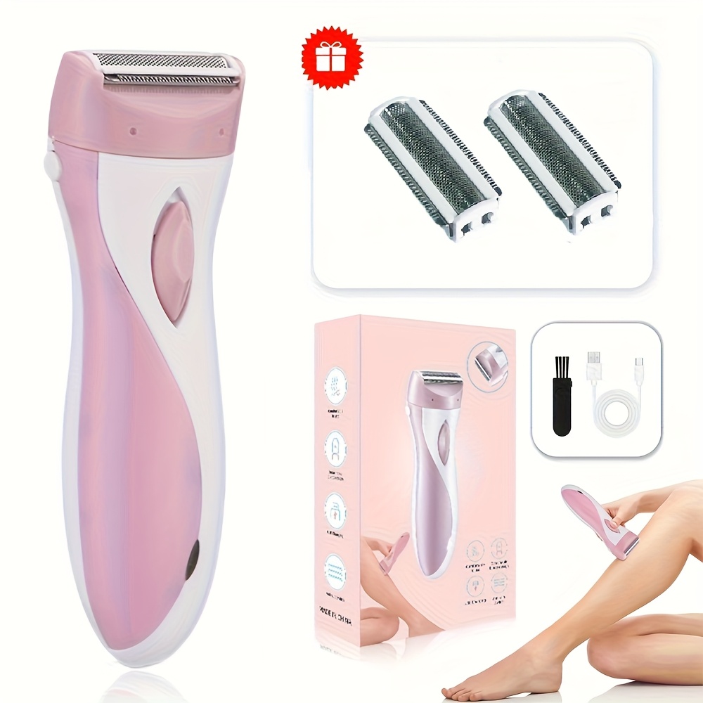 TEMU Rasoir électrique pour femmes - Rasoir pour femmes alimenté par USB, rasoir à grille polyvalent avec lames en acier inoxydable, rechargeable par