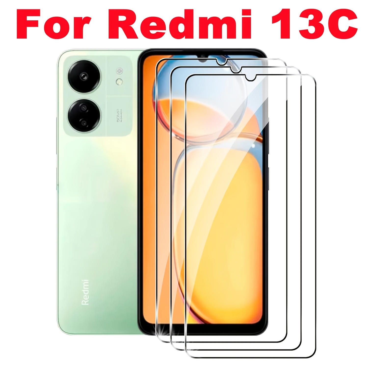 3pcs High-end Clear Tempered Glass For Xiaomi Redmi 13c 4g/5g Screen Protector 9h Hardness Glass Screen Protection, Hd Ultra-thin Bubble-free, Scratch Resistant