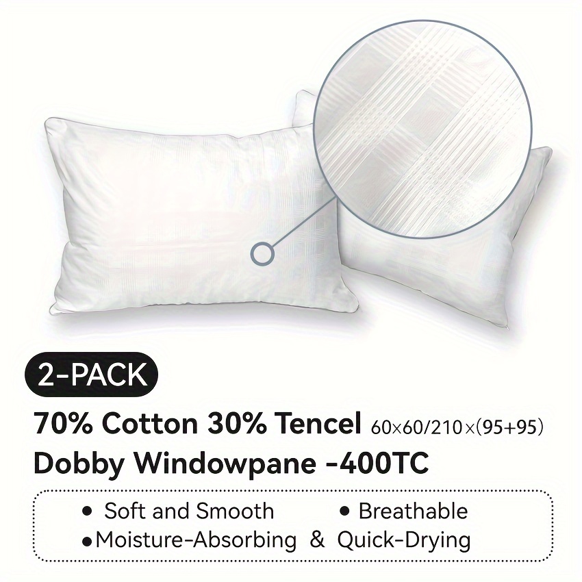 2pcs 400tc 70%cotton30% Plain Sham Without Filling In Skylight Lattice