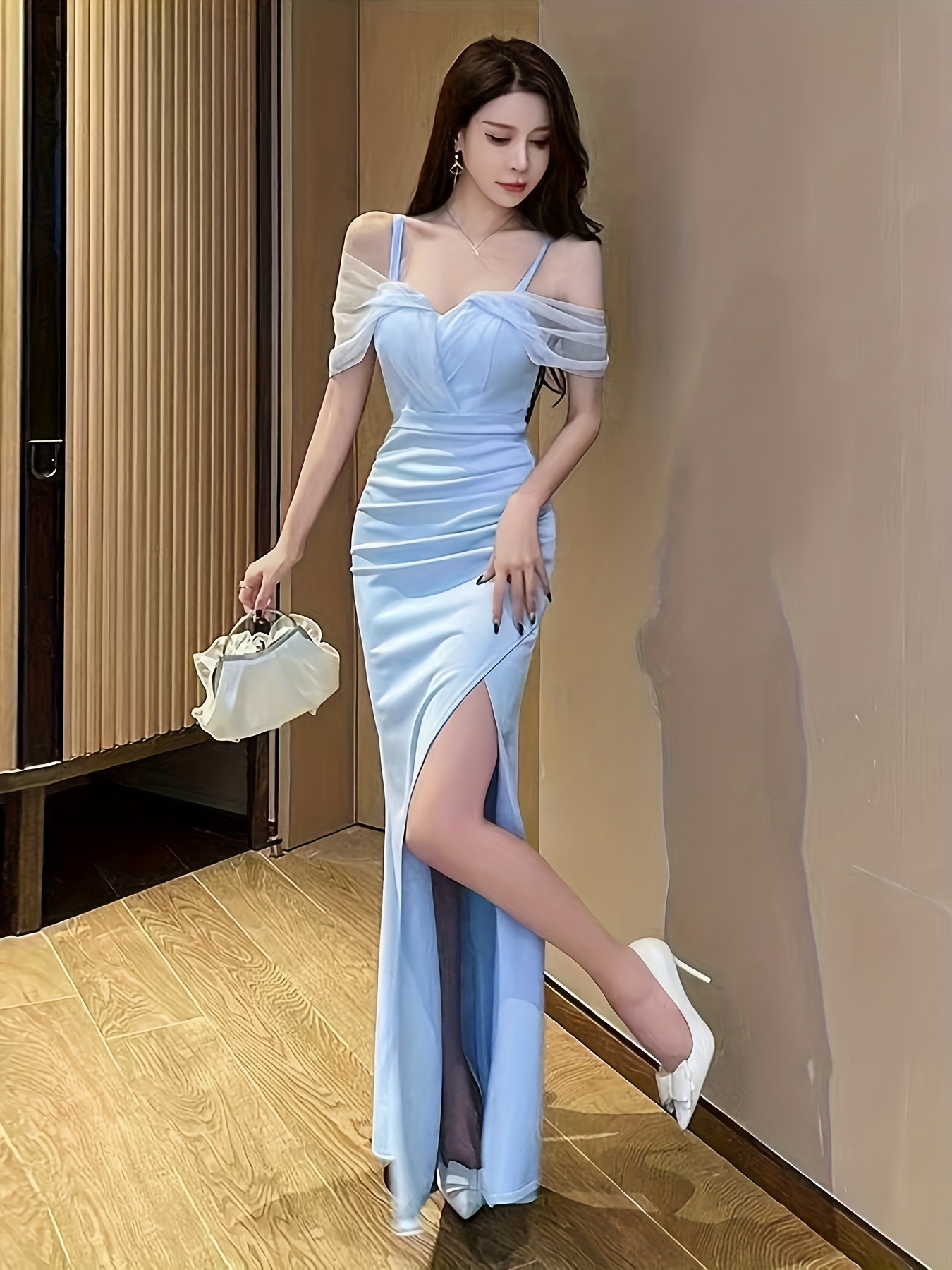 knee length dresses for ladies Ladivine 9312 Prom Dress - Black main image 0
