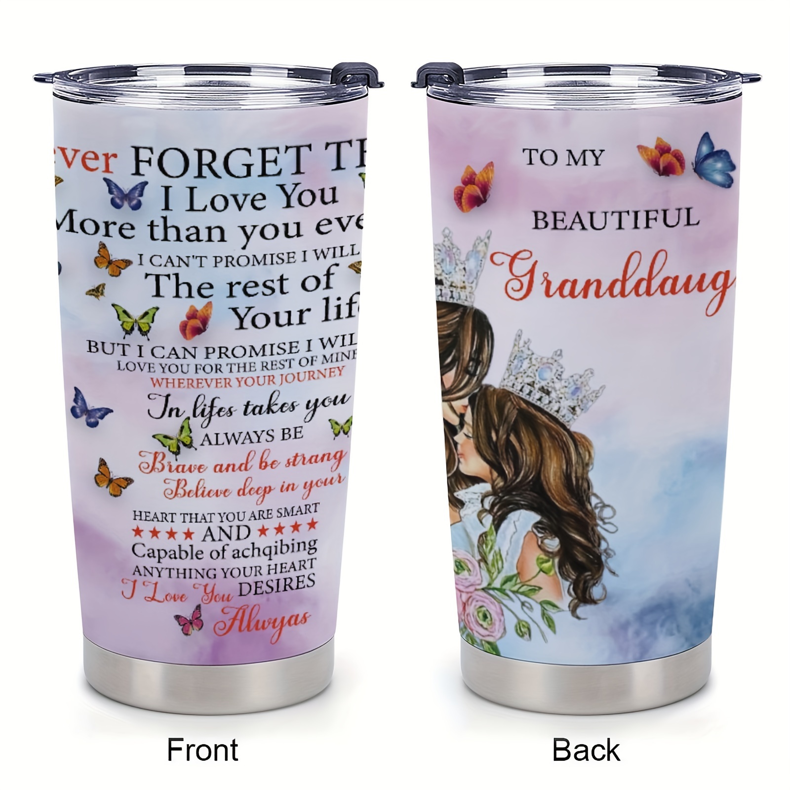 

1pc 20oz , For A Granddaughter, A , Worry Cup, Steel Double Insulated Mug Mug Lid