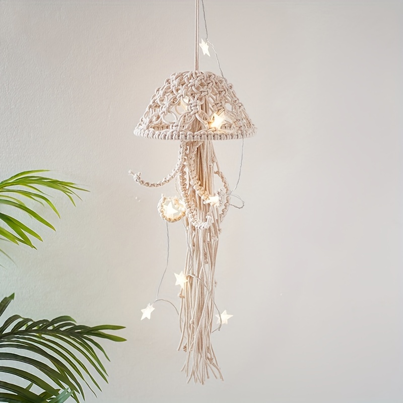 

1pc Bohemian Hand-woven Jellyfish Hanging Ornament, Wall Decor For Home, Bedroom, Living Room, Birthday Gift, Party Scene Decor