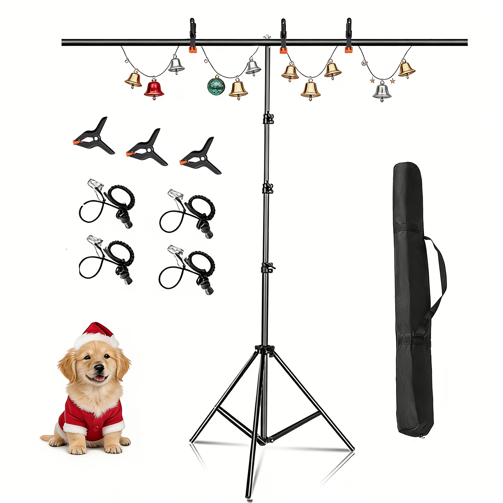 TEMU Portable Backdrop Stand Support Kit 5x7ft Adjustable Tripod Stand For For Parties, Photography Studio Win Weding