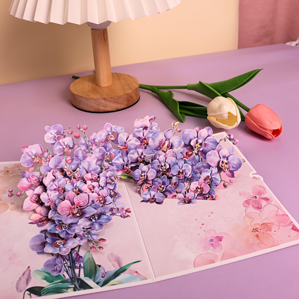 TEMU 1pc A Floral Greeting Card Suitable For, Celebrating The, As Well As For Birthdays, Valentine's Day, Anniversaries, Thanksgiving, Expressing Gratitude, And Christmas