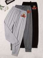 drei sets einfarbiger freizeithosen für herbst und winter, elastische hohe taille, lockere passform, hosen für zuhause, damen-pyjamas und heimkleidung, für frühling und sommer