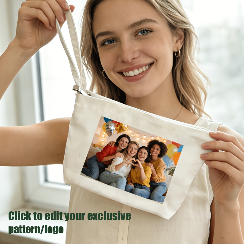 TEMU a Lei/Lui una Borsa da Toilette con Cerniera e Motivo Personalizzato, una Pochette per Trucco Personalizzata con Foto/firma/logo, una Pochette e