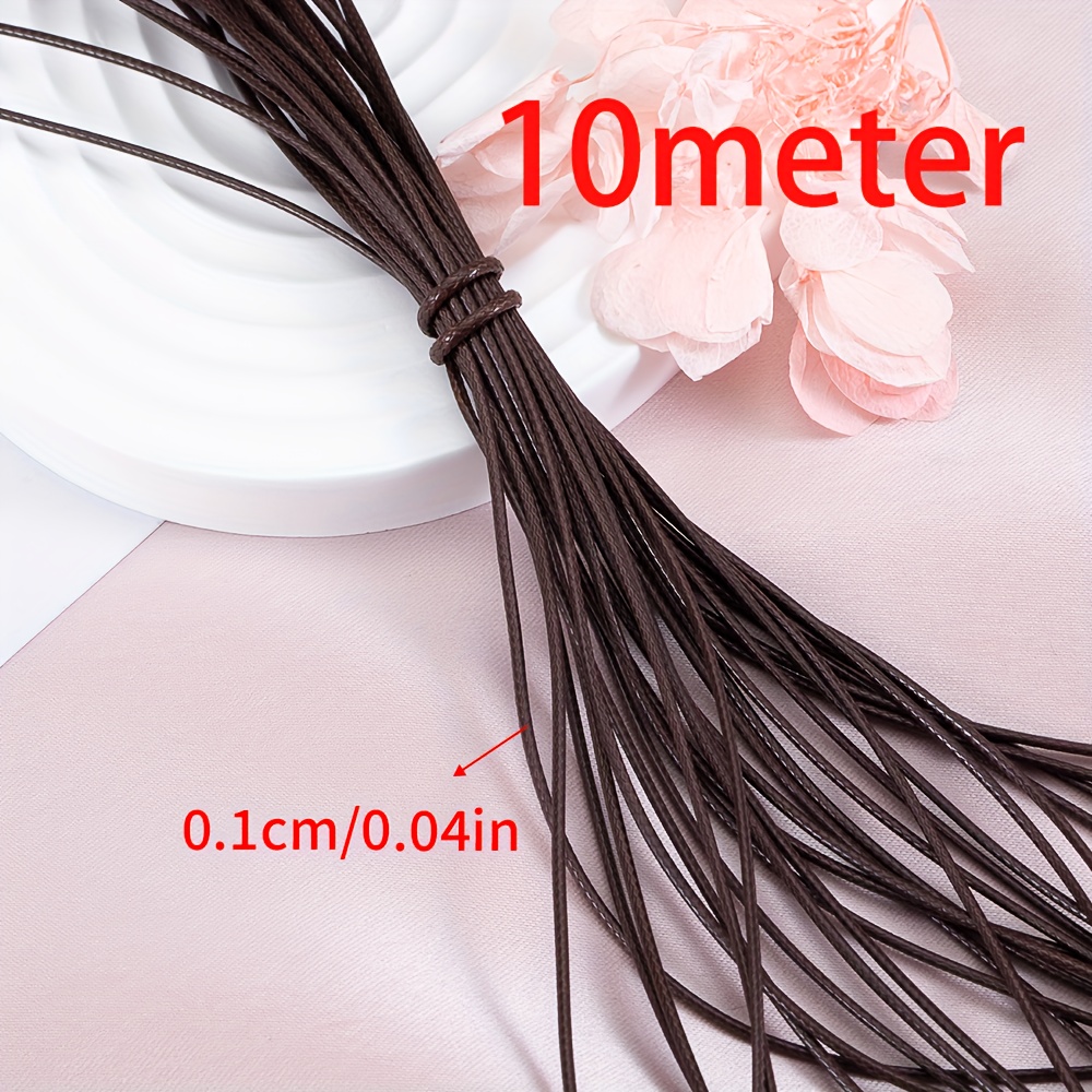 TEMU Cuerda de cera multicolor de 10 metros y 1 mm, cuerda de cera de cuero para collar, pulsera, cuerda trenzada para joyería