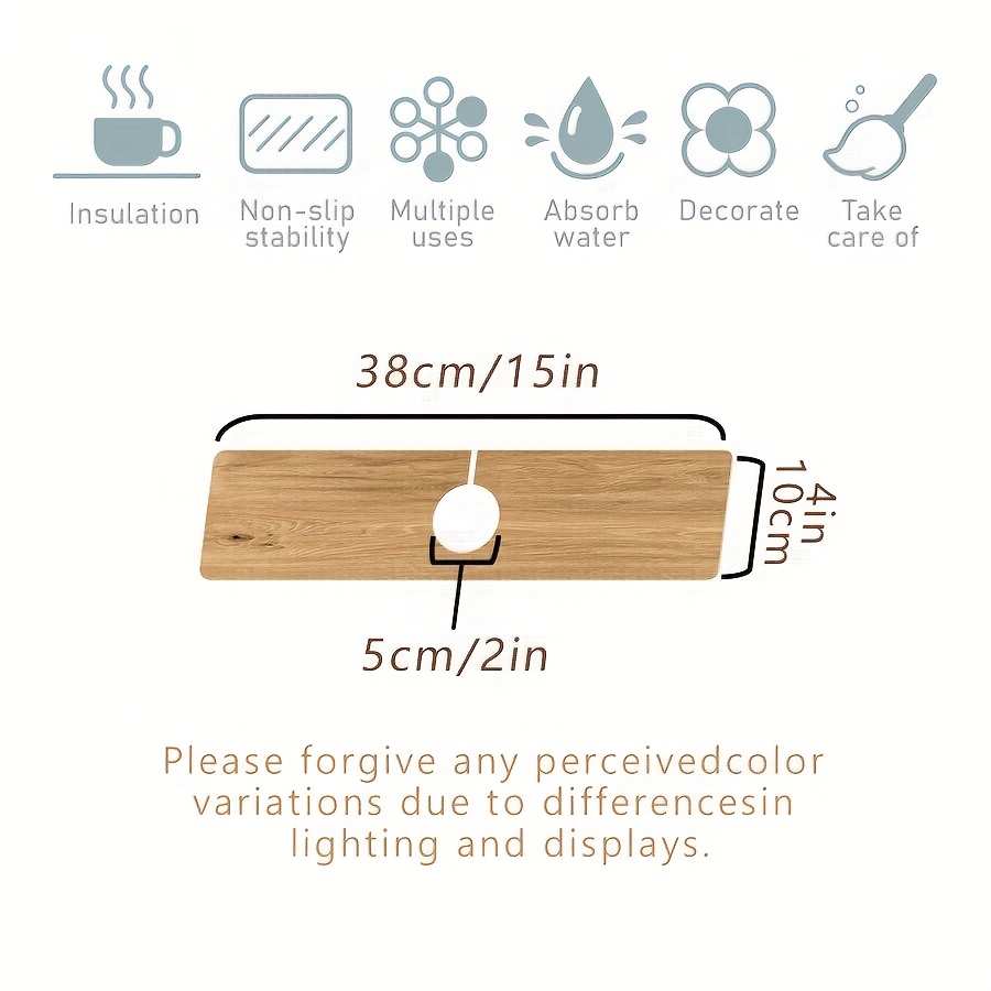 Faucet Mat, Wood Grain Faucet Mat With Insect Holes, Natural , Soft And Foldable Material, Faucet Drying Mat, Suitable For Kitchen, Bathroom, And Laundry Room