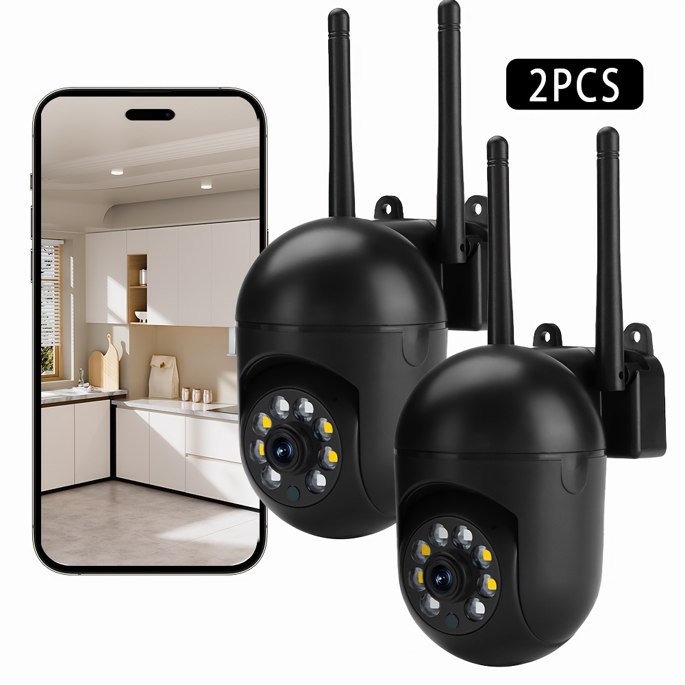 2pcs 1080P HD Night Vision Security Cameras - Wireless, AI Detection & Human Tracking, 355° Panoramic View, WiFi Enabled with Two-Way Audio, Smartphone Compatible - Perfect Christmas & New Year's Gift details 9