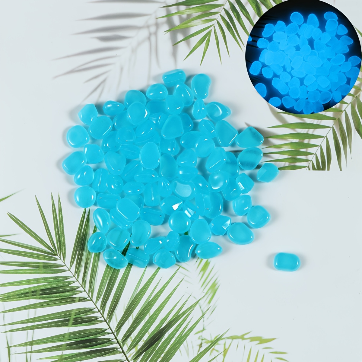 TEMU 525pcs Glow In The Dark Rocks - Luminous Resin -the-dark Stones For Outdoor/ Use, -activated Glow For Aquarium, Pathway, Lawn, Bonsai, Micro