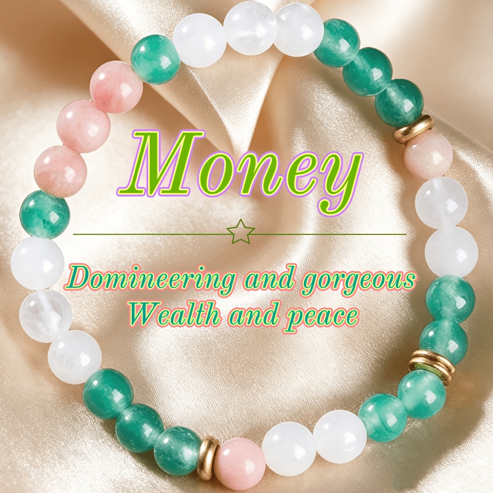 Bohemian Style Handmade Rose Quartz & Green Dongling Bracelet
