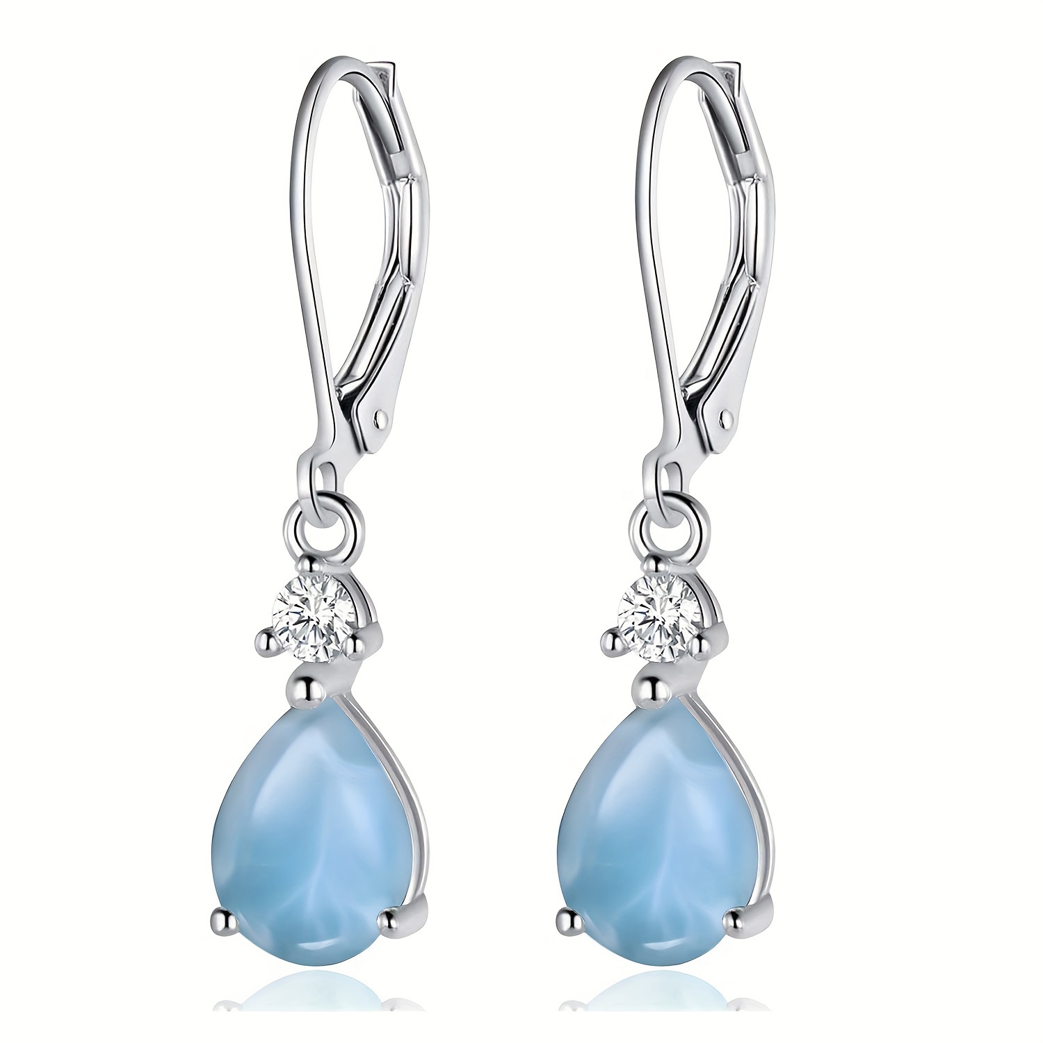 

Teardrop Pendant Earrings For Men And Women, 925 Sterling Silver Gemstone Zircon Earrings (pear-shaped Pendant)