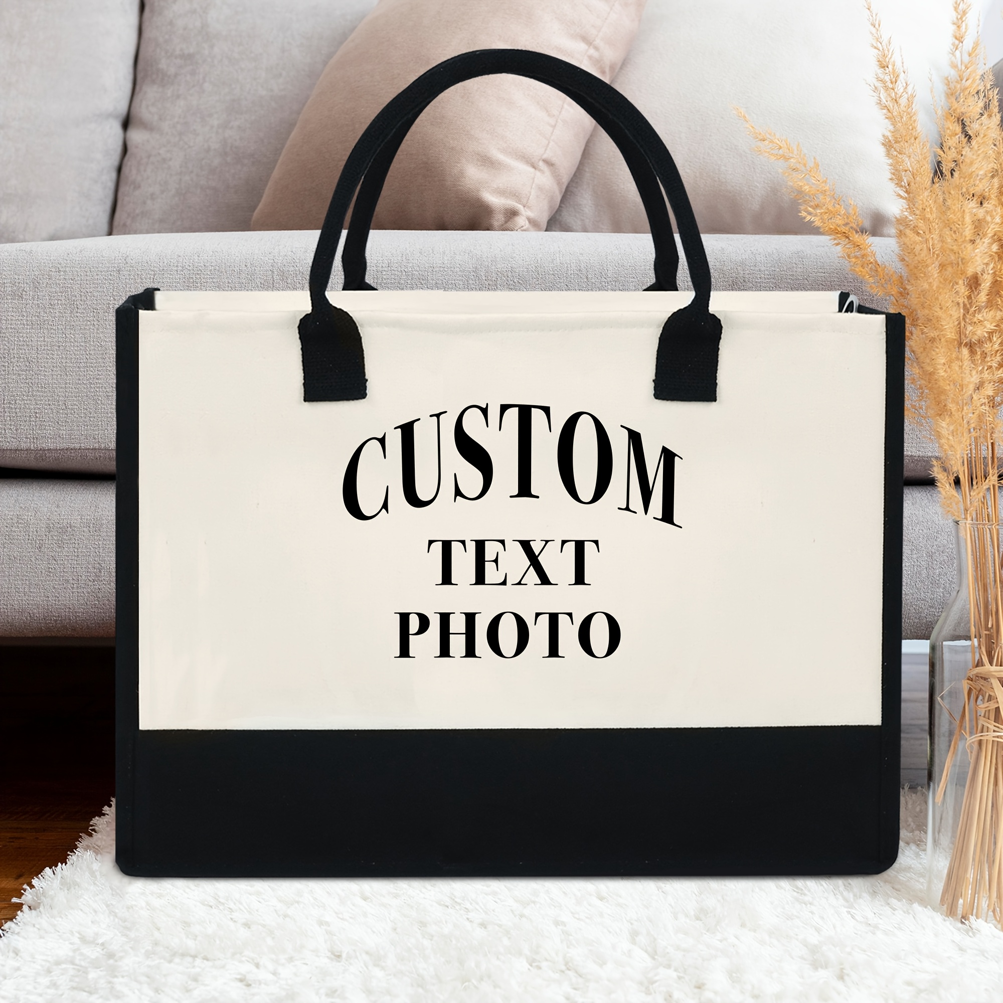 E-shop 1 Personalisierbare Bilder-Tragetasche, Kreative DIY-Muster-Tasche für die Rückkehr in die Schule, Aufbewahrungstasche für Männer Frauen