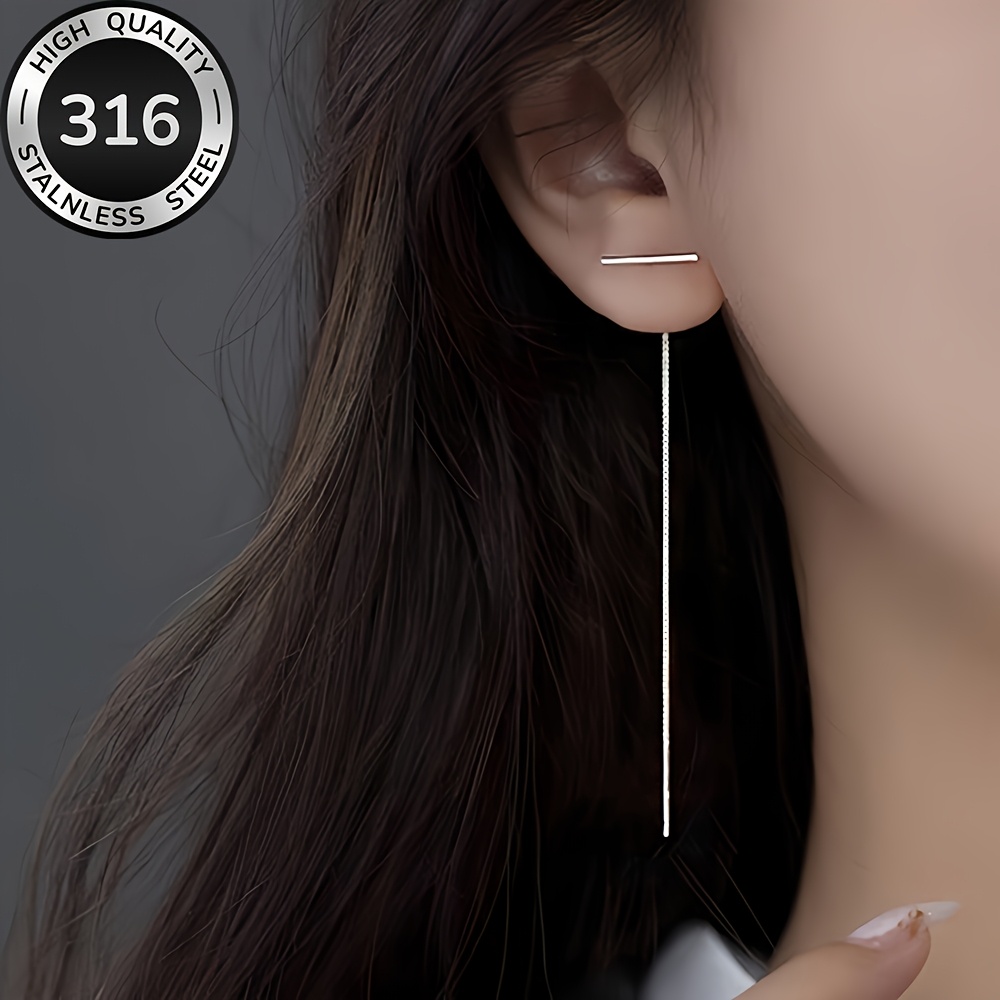 TEMU Hypoallergenic Stainless Steel Golden Stud Earrings, Anti-fade, Comfortable And Versatile, Easy And Elegant, High-quality Fashionable Women's