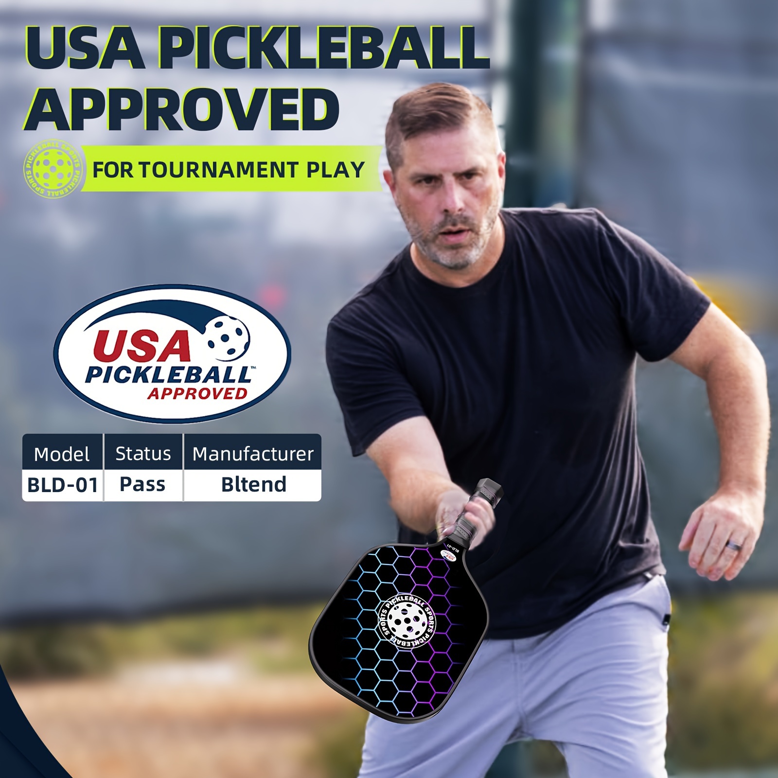 

Pickleball Paddles- Usapa Approved-fiberglass Pickleball Paddle Set Of 4 Pickleball Rackets, 4 Outdoor Indoor Pickleball Balls, Pickleball Bag, Ideal Pickle Ball Paddle Gifts For Women Men